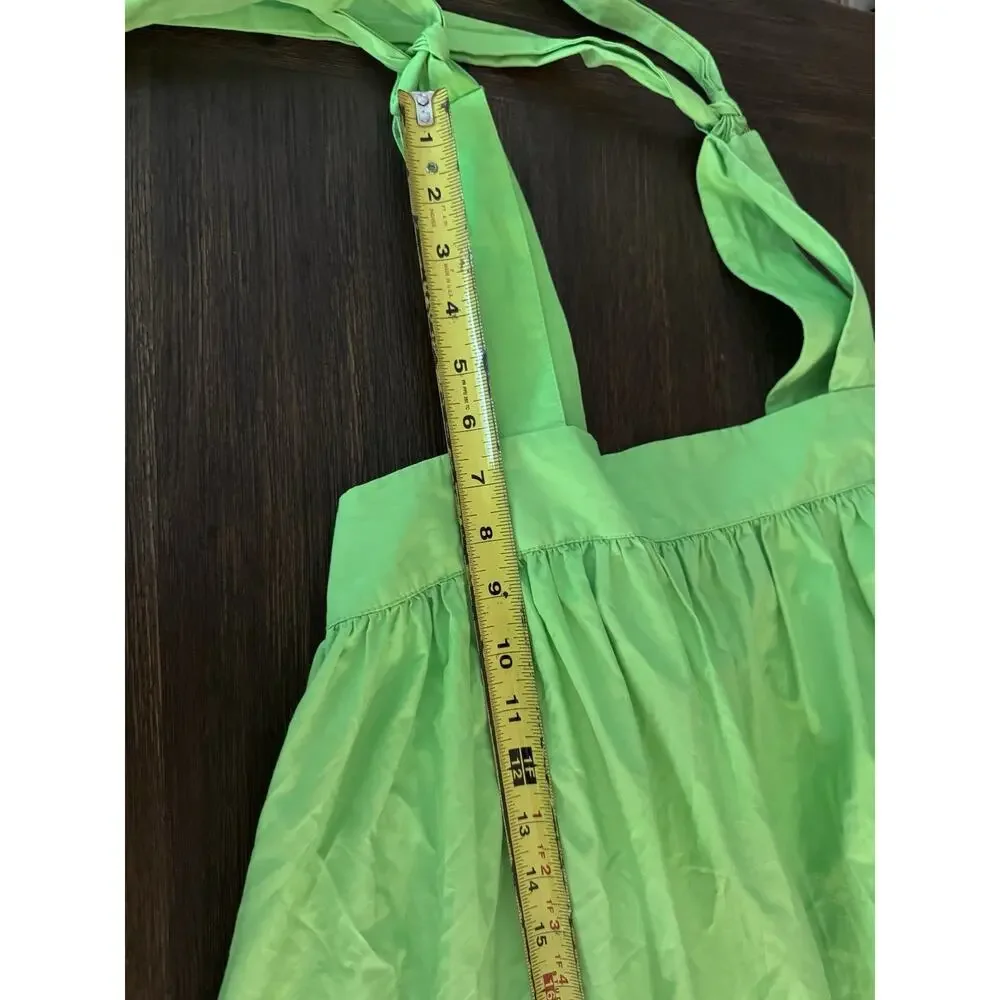 Christopher John Rogers Dress Womens Small Green Strap Tie Midi Babydoll A-Line - Picture 15 of 16